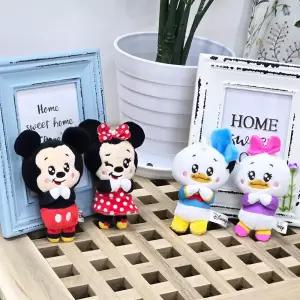 디즈니 미니 키체인 4종 택1열쇠고리 백참 가방 걸이 봉제인형링 인형링 키링 홀더