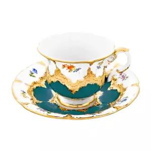 [롯데백화점]마이센 비폼 플라워 다크그린 커피 컵앤소서