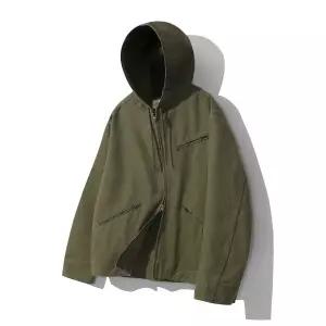 코드그라피 CODEGRAPHY CGP 빈티지 워시드 코튼 후드 워크자켓_카키 CBDFUJK002KK 235144