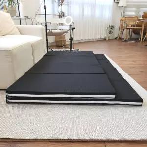 4단 편안한 접이식매트리스 바닥 토퍼 숙박 1인용매트