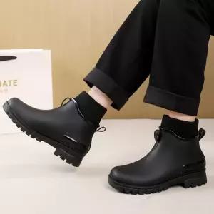 남성 겨울 방한 니트 밴딩 포인트 깔끔 스타일 눈길 빗길 레인 부츠로퍼 첼시 여성 빅사이즈 남자 앵클 슈