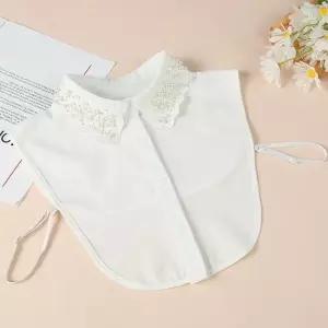 진주 장식 포인트 자수 페이크 카라 이너셔츠 넥카라 넥케이프 이너카라 레이어드카라