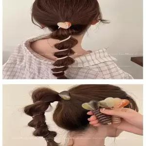 하트전화선머리끈 AMA0028 myacc 헤어슈 고무줄 헤어끈 캡슐 아기머리끈 곱창머리끈 0028