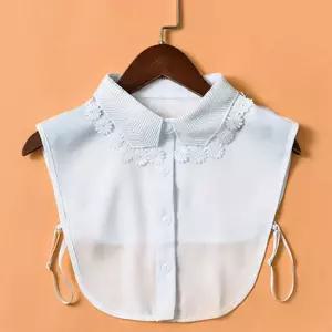 플라워 자수 페이크 카라 넥 케이프 블라우스 카라 페이크카라 넥케이프 레이스카라