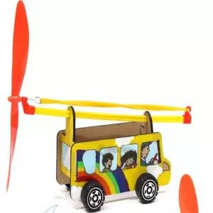 (SA) SA 고무동력 스쿨버스 풍력자동차(1인)