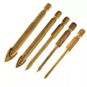 대리석타공 콘크리트 벽뚫기 유리구멍 화살촉 세라믹 전용드릴날 5개 1세타일기리 비트 드릴부품 드릴빗 십