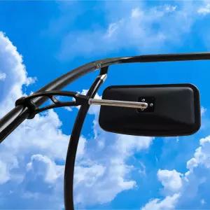 XnoKrifa 웨이크보드 타워 미러 블랙 빅 토너먼트 보트 7 X 13 인치 무각 360 조정 가능한 비미니 탑 튜브