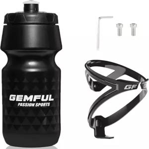 GEMFUL 24온스 사이클링 물병 및 케이지 세트 BPA 무료 자전거 홀더 콤보 누수 방지 경량 750ml MTB 산악