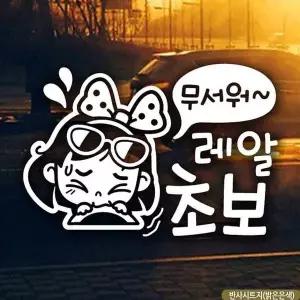 [알티피아]bns 자동차스티커 무서워레알초보 동글이 초보운전 반사