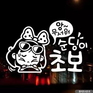 [알티피아]bns 자동차스티커 순딩이초보 동글이 초보운전 화이트