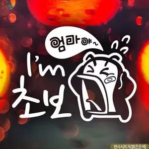 [알티피아]bns 자동차스티커 엄마야 IM초보펭키 초보운전 반사