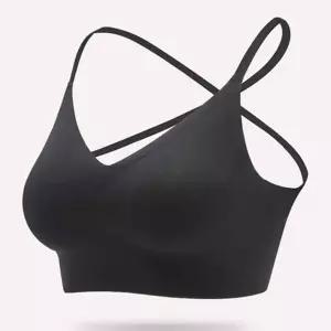 노와이어브라 스포츠 브라탑 뒤태 반전 스트랩 나시 캡브라 캡탑 브라렛 이어 여성 여자속옷 브라 심리스