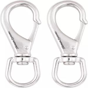 쇼난 대형 스테인리스 스틸 회전 스냅 후크 2팩 4.6인치 헤비 듀티 보트 앵커 로프 및 케이블용 스프링