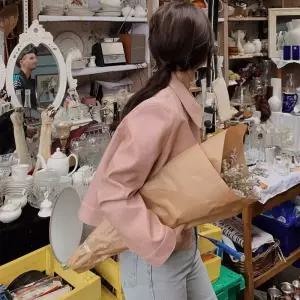 여사친 캐주얼 빈티지 점퍼 집업 터틀넥 코트 야구 더블 가죽 슬림핏 원픽1