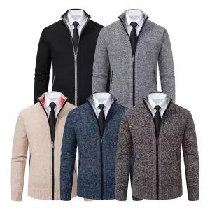 맨즈믹스컬러정장니트집업 남성 가디건 오버핏 스트릿 집업 오피스룩 남자 하찌 두꺼운