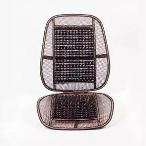 7day 원목 통풍 자동차 등받이 시트(다크브라운)차량용 여름 카시트 메쉬 좌석 방석세트 망사 매트