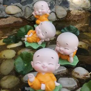 동자승 4종 세트 차량용 인테리어 소품인형 피규어 미니어쳐 작은스님 불교 대시보다어 용인테리어 용어 용