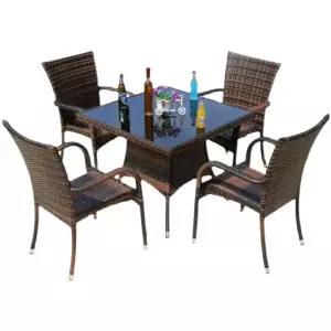 4인용 야외 라탄 가구 4인세트 의자 정원 전원주택 세트 테이블 원형 테라스