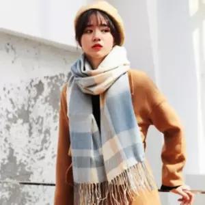 체크 소프트 머플러 여자 목도리 울 겨울패션 캐시미어 여성 스카프 패턴
