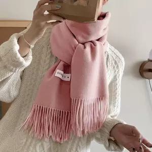 YH 핑크무지목도리 긴목 캐시미어머플러 방한용품울 모직 패션 컬러 칼라 무지