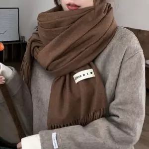 YH 브라운머플러 캐시미어 무지목도리 니트울 모직 패션 컬러 칼라 무지