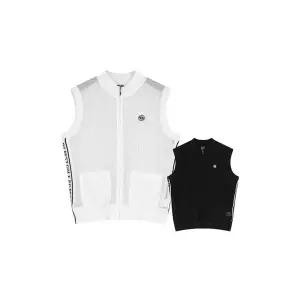 [아웃도어스/럭스골프]남성 메쉬 집업 조끼 로고 베스트