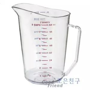 계량컵 2000cc플라스틱 손잡이 눈금 투명 제빵 주방 다용도 가정용