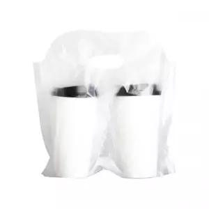 비닐캐리어 2구 2000개(200개x10봉) 커피컵 무지 봉투 테이크아웃 캐리어