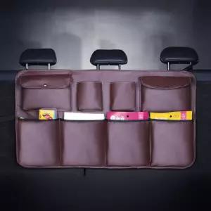 뒷좌석 수납포켓 차량 공간 활용 자동차용품PU가죽시트 자동차용 용휴지통 용컵홀더 음료함 생수보관함 쓰