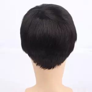 자연스러운 중년 남성 짧은머리 통가발 스타일링용전체가 앞가 헤어패치 M자부분가 가르마가 남자정수리가