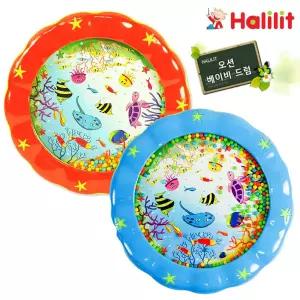 할릴릿 MP483 오션 베이비 드럼 랜덤 1개장난감 어린이 음악놀이 악기 키즈 구슬