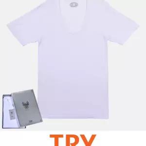 (트라이) 인체공학적 입체재단 방식 후라이스 디럭스 남성 반팔 런닝백색티 이너 라운드 기본 러닝 남자