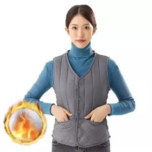 경량 베스트 간절기 보온 누빔 여성 퀼팅 조끼 수면 패딩 여자 겨울 브이넥 간조끼