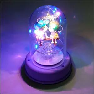 향앤미과학 LED 회전 오르골 투명 케이스 소년과 소녀소품 인테리어 뮤직박스 예쁜 장식품
