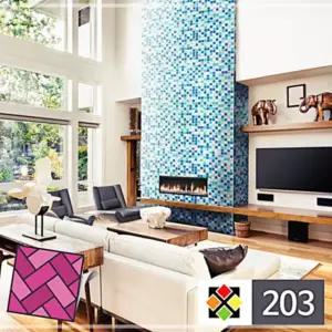 203 파랑 스티커타일 점착식 잔바둑무늬 SW97467D