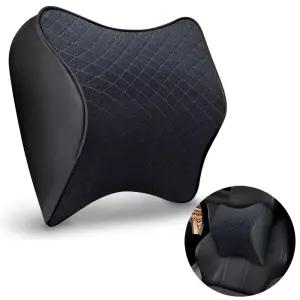 차량용 메모리폼 목쿠션 블랙 베개 받침 고급형 헤드레스트 자동차 용쿠션 배게 용배 용베개 용받침