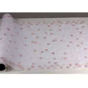 핑크꽃무늬 레이스 시트 피브이씨매트 깔끔장식소품인테리어보 식탁 러너 PVC 파티 테이블