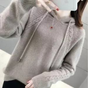 후드 티셔츠 니트 겨울 캐주얼 꽈배기 따뜻한여성 여성 여자 봄니트 가을 간절기 루즈핏 브이넥 봄티 긴팔