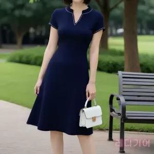 레디기어 반팔카라원피스 여성 A라인 여름 휴양지 쉬폰 원피스 하객룩 롱바캉스 스커트