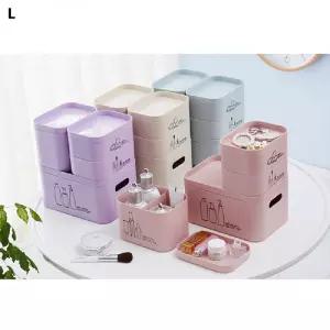 파스텔 화장품정리함 대형 3개립스틱수납 소품 보관 책상 다용도