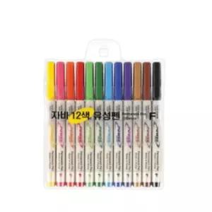 유성 펜 12색 세트 매직 네임 사인 학교 학원컬러 학생용 사무용 어린이 싸인 칼라