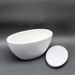 모던 도기화분 타원형 28x14x14cm 무광 화이트 도자기 인테리어 거실 베란다 집화분 예쁜 다육 식물 선물