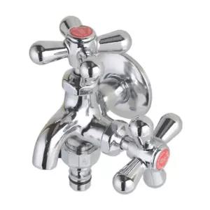 발코니수도꼭지 온수용 수전 십자커플링가로 양갈래앵글밸브세탁기 양꼭지 카프링 스텐 두꼭지 단수