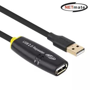 (Netmate) USB2.0 액티브 신호증폭 USB 연장 리피터 7M컨버터 리피터기 허브 용장비 USB케이블 거리 네트워