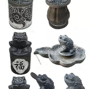 연못 돌두꺼비 분수대 석상 블랙 개구리 장식품 조형물