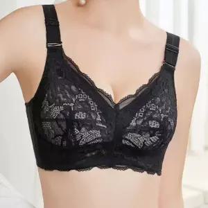 노와이어 빅사이즈 볼륨업 부유방 커버 브라 블랙브래지어 풀컵 등살보정 큰컵 레이스 속옷 이어 큰가슴