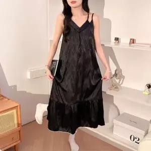 스커트 롱 실크 여름 나시 프렌치 커플 기본 잠옷세트 잠옷 솔리드 바람잠옷 MN 대방 쿨링 인기2