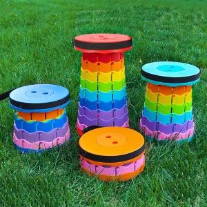 아코디언 줄서기 무지개 휴대용 간이 자바라 의자이체어 이의자 낚시 등산 보조 접이식 경량 용의자 용체어