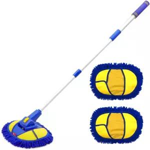 3S 세차밀대 용품 3단신축가능 C타입+추가걸레2개 자동차 극세사 용극 도구 워시미트 밀대봉 밀대 타올 마