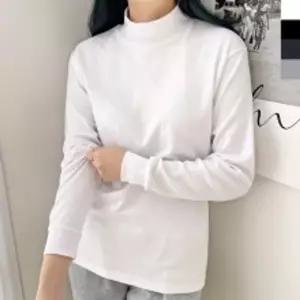 DGI 1829G 여자기본면반목폴라티 심플 여성 데일리 긴팔 레이어드옷 목티 셔츠